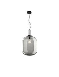 Nova Luce Originální závěsné svítidlo Hunter se stínidlem z kouřového skla - 1 x 40 W, pr. 250 x 300 mm NV 9120668