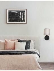 NOVA LUCE nástěnné svítidlo BITONTO černý kov bílé stínidlo E14 1x5W 230V IP20 bez žárovky 9151401