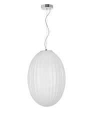NOVA LUCE závěsné svítidlo HECTOR chromovaný kov opálové sklo E27 1x12W 230V IP20 bez žárovky 9190033