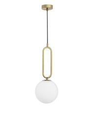 NOVA LUCE závěsné svítidlo GRUS mosazný kov opálové sklo E27 1x12W 230V IP20 bez žárovky 9191201