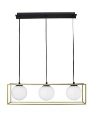 NOVA LUCE závěsné svítidlo JULIET mosaz a černý kov bílé opálové sklo E14 3x12W IP20 bez žárovky 9206402