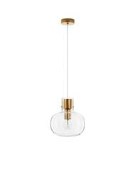 NOVA LUCE závěsné svítidlo CINZIA čiré sklo bílý kabel mosazný zlatý kov E27 1x12W 230V IP20 bez žárovky 9236600