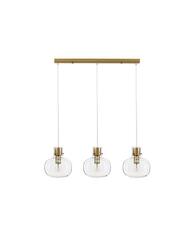NOVA LUCE závěsné svítidlo CINZIA čiré sklo bílý kabel mosazný zlatý kov E27 3x12W 230V IP20 bez žárovky 9236620