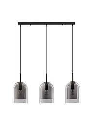 NOVA LUCE závěsné svítidlo VELOR dvouvrstvé kouřové sklo černý kabel černá kovová základna E27 3x12W 230V IP20 bez žárovky 9236720