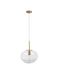NOVA LUCE závěsné svítidlo MAEVE čiré sklo bílý kabel mosazný zlatý kov E27 1x12W 230V IP20 bez žárovky 9236750