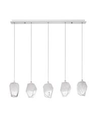 NOVA LUCE závěsné svítidlo ICE bílé sklo s přechody a bílý kov G9 5x5W 230V IP20 bez žárovky 9260235