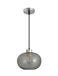 NOVA LUCE závěsné svítidlo JADE kouřové foukané sklo a nikl satén kov E27 1x12W IP20 bez žárovky 9361723
