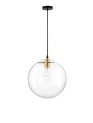 NOVA LUCE závěsné svítidlo MIRALE zlatý kov čiré sklo a černý PVC kabel E27 1x12W 230V IP20 bez žárovky 9416925