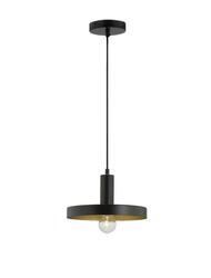 NOVA LUCE závěsné svítidlo GARNI černý kov zvenku zlatá uvnitř černý PVC kabel E27 1x12W 230V IP20 bez žárovky 9417053