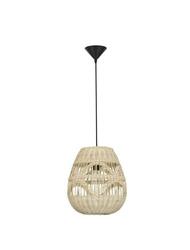 NOVA LUCE závěsné svítidlo MARLO přírodní ratan černý kabel E27 1x12W 230V IP20 bez žárovky 9586501