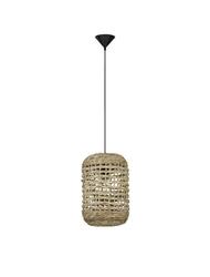 NOVA LUCE závěsné svítidlo GRIFFIN sušený vodní hyacint černý kabel E27 1x12W 230V IP20 bez žárovky 9586507