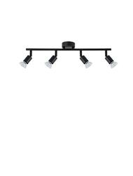NOVA LUCE bodové svítidlo LUP saténový černý kov GU10 4x5W 230V IP20 bez žárovky 960008