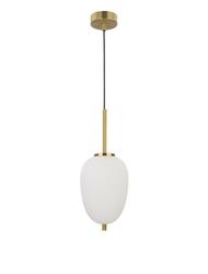 NOVA LUCE závěsné svítidlo LATO opálové sklo antický mosazný kov černý kabel E14 1x5W 230V IP20 bez žárovky 9624066