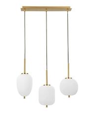 NOVA LUCE závěsné svítidlo LATO opálové sklo antický mosazný kov černý kabel E14 3x5W 230V IP20 bez žárovky 9624067