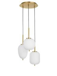 NOVA LUCE závěsné svítidlo LATO opálové sklo antický mosazný kov černý kabel E14 3x5W 230V IP20 bez žárovky 9624068