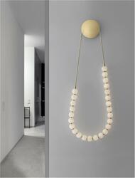 NOVA LUCE nástěnné svítidlo PERLA zlatý kov a opálové sklo LED 50W 230V 3000K IP20 stmívatelné 9695204