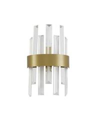 NOVA LUCE nástěnné svítidlo CROWN saténový zlatý kov čirý křišťál (7 ks) G9 1x5W 230V IP20 bez žárovky 9695220