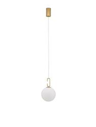 NOVA LUCE závěsné svítidlo HOOK saténový zlatý kov a opálové bílé sklo LED 10.6W 230V 3000K IP20 9695224