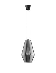 NOVA LUCE závěsné svítidlo VEIRO chromové sklo černý kov černý kabel E27 1x12W 230V IP20 bez žárovky 9724101