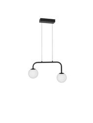 NOVA LUCE závěsné svítidlo JOLINE černý kov a hliník bílé opálové sklo LED 16W 240V 3200K IP20 9919602