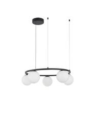 NOVA LUCE závěsné svítidlo JOLINE černý kov a hliník bílé opálové sklo LED 40W 240V 3200K IP20 9919603