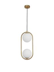 NOVA LUCE závěsné svítidlo OBITAR opálové sklo mosazný zlatý kov G9 2x5W 230V IP20 bez žárovky 9988171