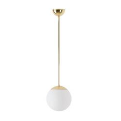 OSMONT ADR70454 ADRIA P1 závěsné skleněné svítidlo mosaz leštěná / bílá IP40 3000 K 9W LED DALI