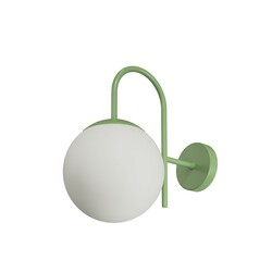 OSMONT ANC40010 ANCHA 2 nástěnné skleněné svítidlo olivová / bílá IP40 25W E27