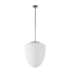 OSMONT AST45478 ASTRA P závěsné skleněné svítidlo nerez leštěná / bílá IP40 150W E27