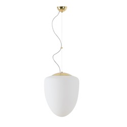 OSMONT AST60426 ASTRA L závěsné skleněné svítidlo mosaz leštěná / bílá IP40 3000 K 27W LED DALI