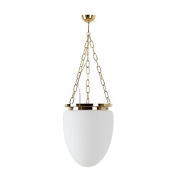 OSMONT MIR67970 MIRA R závěsné skleněné svítidlo mosaz leštěná / bílá IP40 4000 K 27W LED