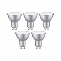 PAULMANN Standard 230V LED reflektor GU10 5ks sada 4,9W 4000K hliník