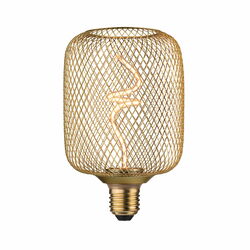 PAULMANN Kovic Glow Standard 230V LED žárovka Zyl E27 4W 1800K stmívatelné mosaz