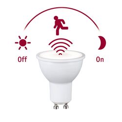 PAULMANN Standard 230V LED reflektor GU10 soumrakové a pohybové čidlo (HF) 7W 2700K bílá mat