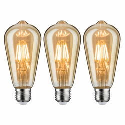 PAULMANN 1879 set LED žárovka Rustika E27 230V 3x6W 1700K stmívatelné zlatá
