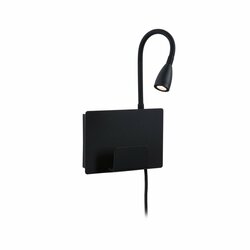 PAULMANN LED nástěnné svítidlo Halina USB C 2700K 230V 2,4W černá mat