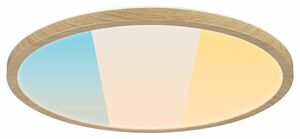 PAULMANN LED Panel Atria Shine IP44 kruhové 398mm 20,8W CCT design dřevo dub
