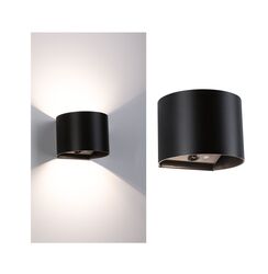 PAULMANN LED nabíjecí nástěnné svítidlo Nyora IP44 3000K 135x120mm 2x1W černá