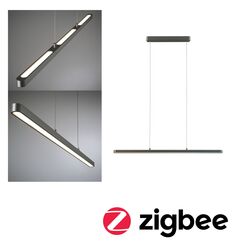 PAULMANN LED závěsné svítidlo Smart Home Zigbee 3.0 Lento měnitelná bílá 26,4W titanová stmívatelné