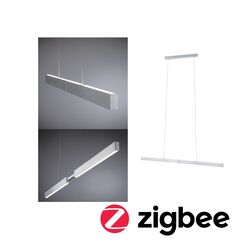 PAULMANN LED závěsné svítidlo Smart Home Zigbee 3.0 Aptare RGBW+ stmívatelné / 2x16W hliník kartáčovaný