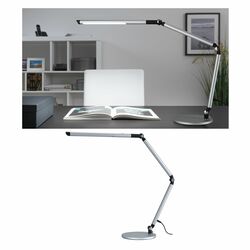 PAULMANN LED stolní lampa na psací stůl 3-krokové-stmívatelné flexibilní rameno CCT 9,5W stříbrná mat
