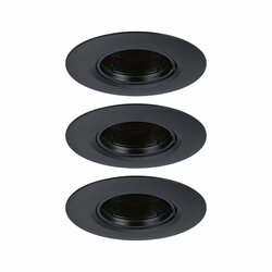 PAULMANN Vestavné svítidlo 3ks-sada nevýklopné kruhové 90mm GU10 max. 3x10W 230V černá