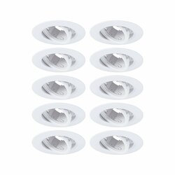 PAULMANN Vestavné svítidlo 10ks-sada výklopné kruhové 90mm 30° GU10 max. 10x10W 230V bílá