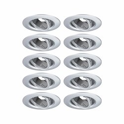 PAULMANN Vestavné svítidlo 10ks-sada výklopné kruhové 90mm 30° GU10 max. 10x10W 230V matný chrom