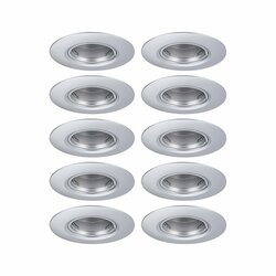 PAULMANN Vestavné svítidlo 10ks-sada nevýklopné kruhové 90mm GU10 max. 10x10W 230V matný chrom