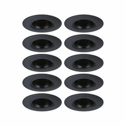 PAULMANN Vestavné svítidlo 10ks-sada nevýklopné kruhové 90mm GU10 max. 10x10W 230V černá