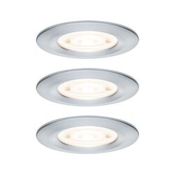 PAULMANN LED vestavné svítidlo Nova GU10 Flat nevýklopné IP44 3x4,9W 230V 2700K hliník broušený