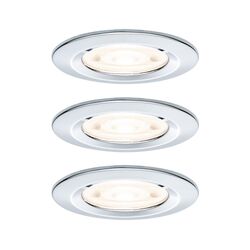 PAULMANN LED vestavné svítidlo Nova GU10 Flat nevýklopné IP44 3x4,9W 230V 2700K chrom