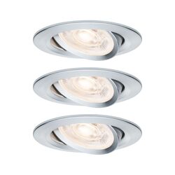 PAULMANN LED vestavné svítidlo 3-krokové-stmívatelné Nova GU10 Flat výklopné 3x4,9W 230V stmívatelné 2700K hliník broušený