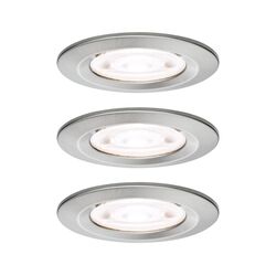 PAULMANN LED vestavné svítidlo Nova GU10 Flat nevýklopné IP44 3x4,9W 230V 4000K kov kartáčovaný